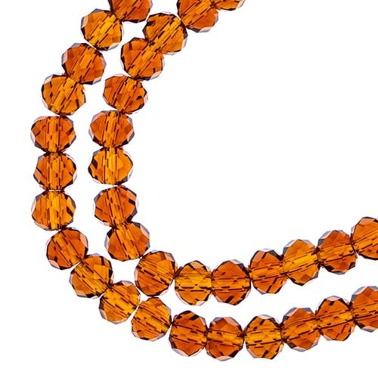Crystal Lane DIY 2-Strand 7in Transparent Finish Glass Rondelle Donut Bead Strands